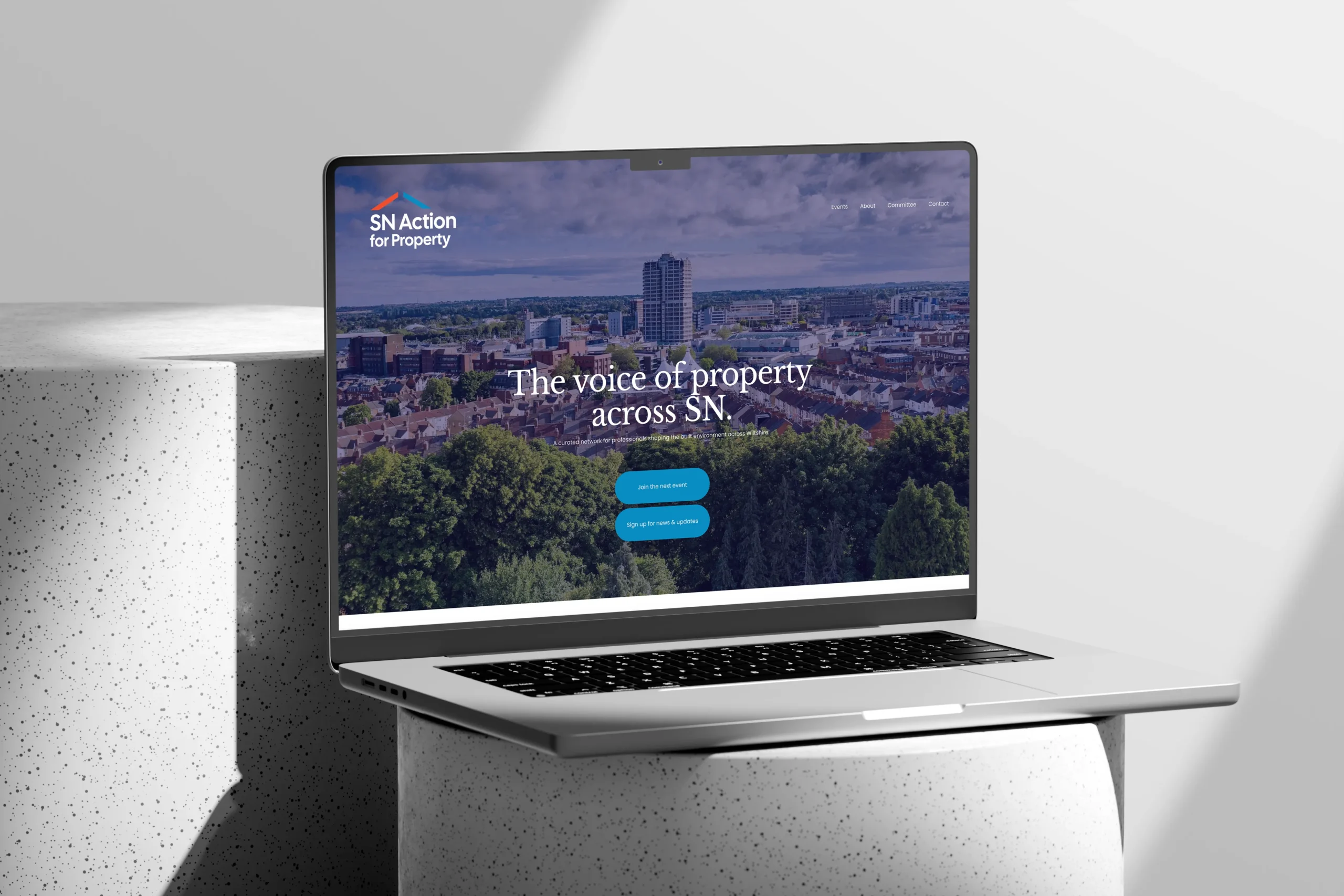 SN Action for Property Website mockup